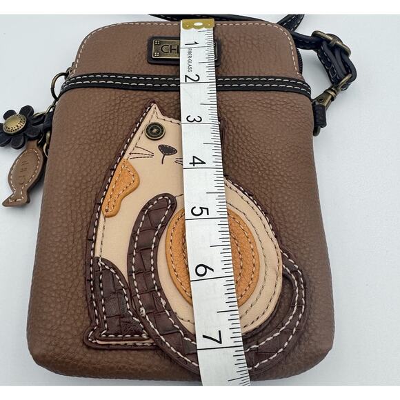 Chala 3D CAT Cellphone Crossbody Handbag Brown Adjustable Strap Crazy Cat Lady - Picture 8 of 8